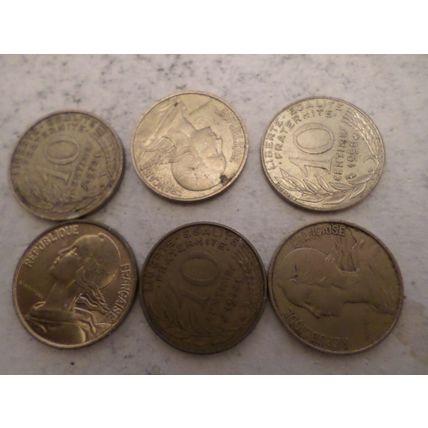 France - 30 differently dated - 10 centime coins #