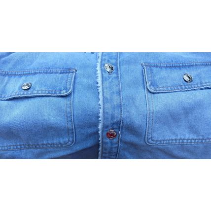 Mens Madden NYC Medium Denim Jeans Jacket Sherpa Collar Light Wash Fall Jacket
