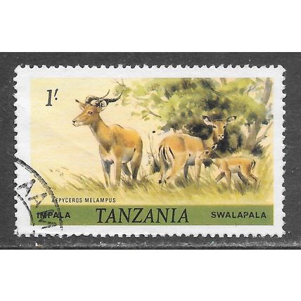 TANZANIA 1980 MAMMALS 1/- IMPALA USED SWALAPALA ANTELOPE FAUNA ANIMAL