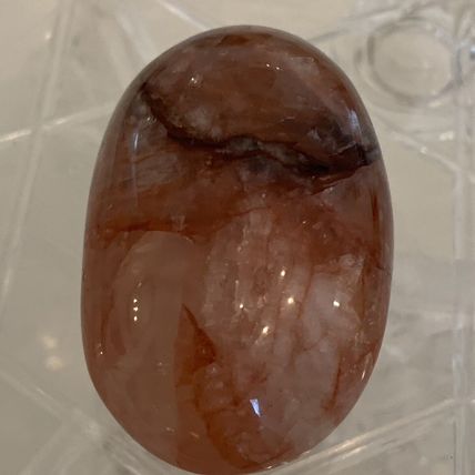 2.25" RED FIRE QUARTZ Hematoid Crystal Polished Palm Stone Tumbled Madagascar
