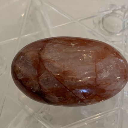 2.25" RED FIRE QUARTZ Hematoid Crystal Polished Palm Stone Tumbled Madagascar