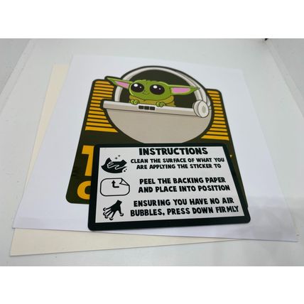 Star Wars the Mandalorian Baby Yoda baby on board car sticker x2