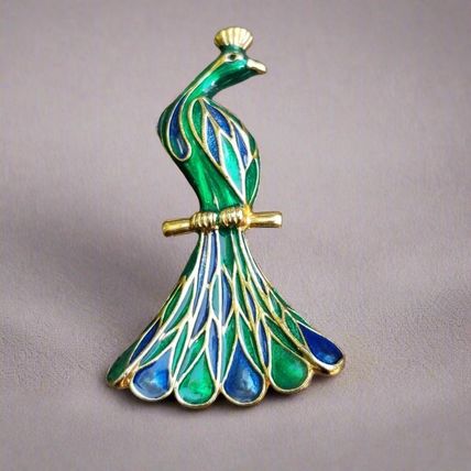Green & Blue Peacock Brooch