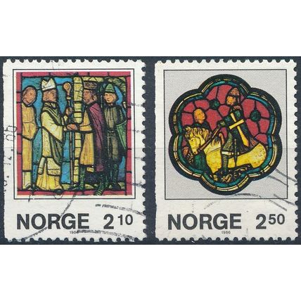 Christmas: Stained Glass Windows - Norway 1986 - F H - MiNr 658/9