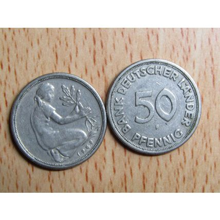 1949f 50 Pfennig Germany Coin