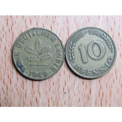 1949f 10 Pfennig Germany Coin