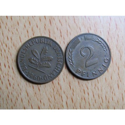 1960f 2 Pfennig Germany Coin