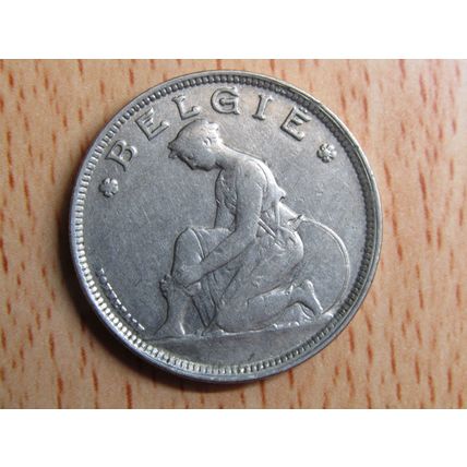 Belgium 1930 Overstruck 3 Over 2 2 Frank Belgie (Dutch - Flemish Text) Coin