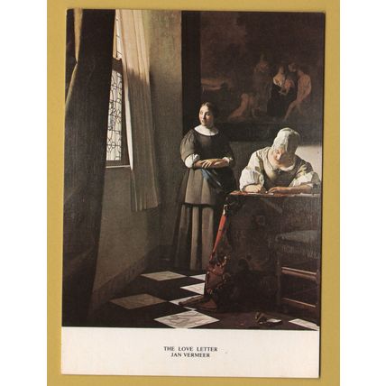 The Love Letter - Jan Vermeer - Postally Unused - The Medici Society Postcard.