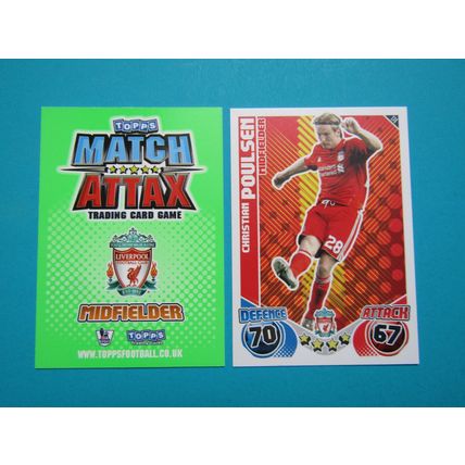 174. Christian Poulson - Liverpool - Match Attax 2010/11 Football Card EF1