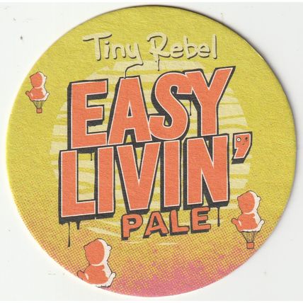 BEER MAT - TINY REBEL BREWERY - EASY LIVIN PALE - (Cat No 011) - (2019)