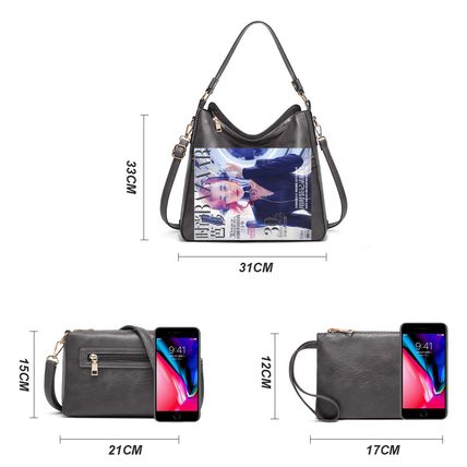 Women Fashion Handbags Wallet Tote Bag Shoulder Bag Top Handle Satchel Purse Set