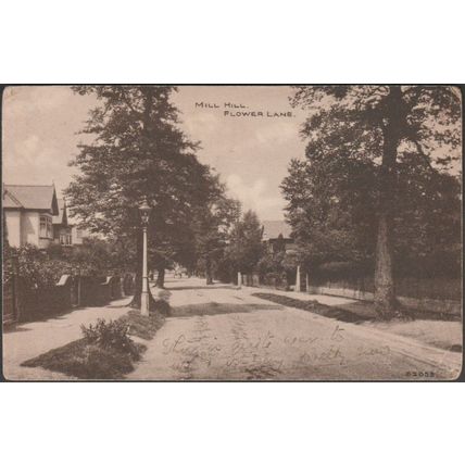 Flower Lane, Mill Hill, Middlesex, 1927 - Photochrom Postcard