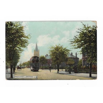 Princes Avenue And New Church, Hull, Yorkshire, Postcard.
