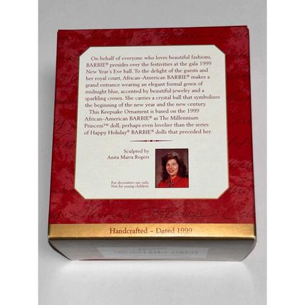 Hallmark Keepsake 1999 African-American Barbie Millennium Princess Ornament