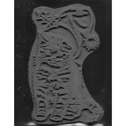 Stampendous. Christmas Kitten Stamp. Stamping Cardmaking Scrapbooking Crafts