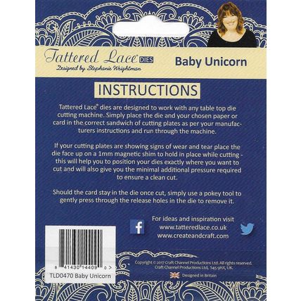 Tattered Lace. Baby Unicorn Die. Die Cutting Cardmaking Scrapbooking Crafts