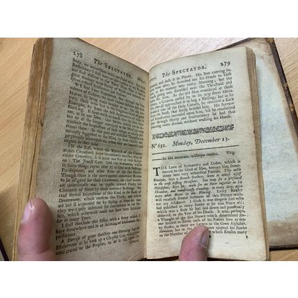 RARE* 1717 "THE SPECTATOR" VOL 8 #556-635 ADDISON STEELE ANTIQUE BOOK (P3)