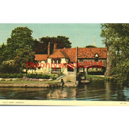 Pulls Ferry, Norwich, Norfolk, Postcard 1960