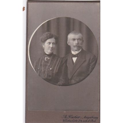 VICT. CDV PHOTO -SMART COUPLE BY A. FISCHER, AUGSBURG
