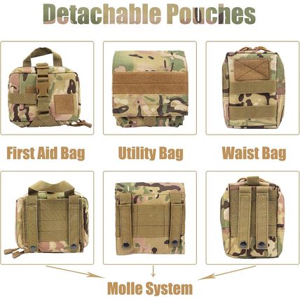 Tactical Dog Harness with Pouches,Dog Vest Harness for Large Medium Dogs No-Pull