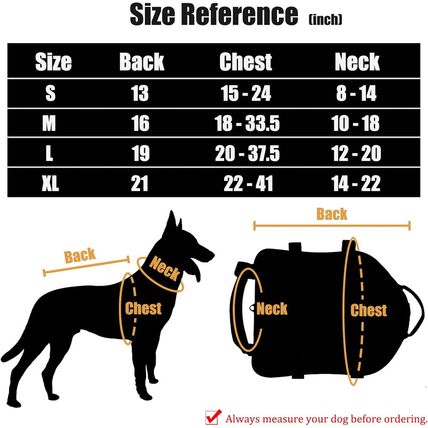 Tactical Dog Harness with Pouches,Dog Vest Harness for Large Medium Dogs No-Pull