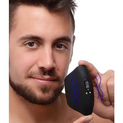 10X Pleasure Stroke Vibrating Silicone Penis Sleeve Male Masturbator Rechargeabl