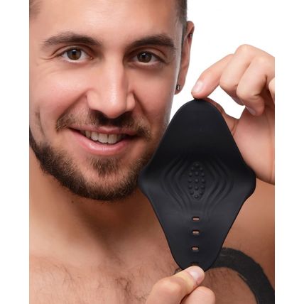 10X Pleasure Stroke Vibrating Silicone Penis Sleeve Male Masturbator Rechargeabl