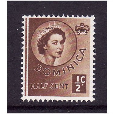 DOMINICA 1954 1/2c BROWN SG 140 U/M MINT#2