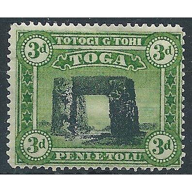 Tonga 1897 SG44 3d Black & Yellow-Green Mounted Mint..