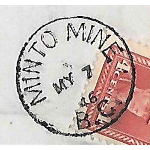 Minto Mine, BC "RF D" cancel 1946