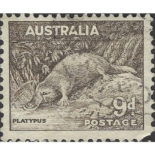 AUSTRALIA, MAMMAL, Platypus, black 1956, 9d, #2