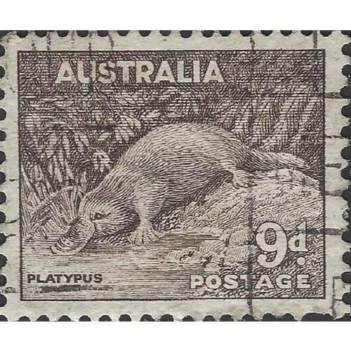 AUSTRALIA, MAMMAL, Platypus, black 1956, 9d, #3