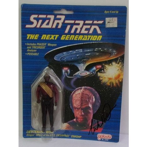 STAR TREK ' TNG' LT .WORF action figure AUTOGRAPHED Michael Dorn (1988)