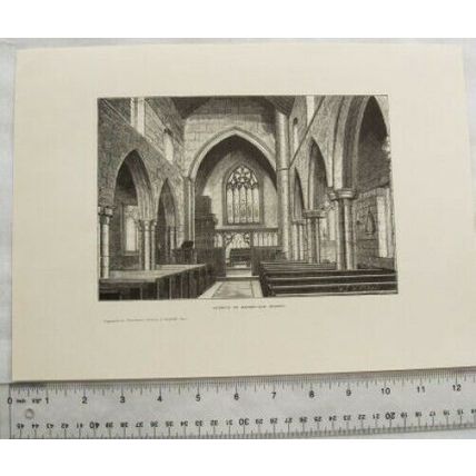 Engraving Interior of Barnby-Dun Church