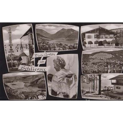 Schliersee Germany Vintage Real Photo Muli View Bavaria Postcard