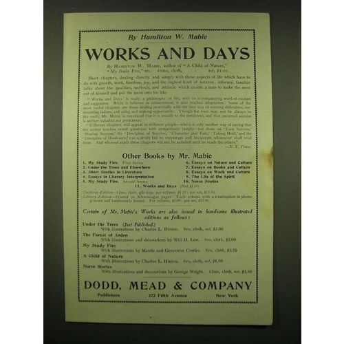 1902 Dodd, Mead & Company Ad - By Hamilton W. Mabie Works and Days