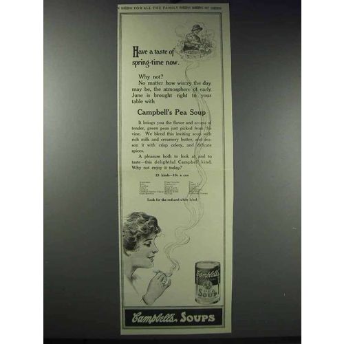 1913 Campbell's Pea Soup Ad - A Taste of Spring-Time