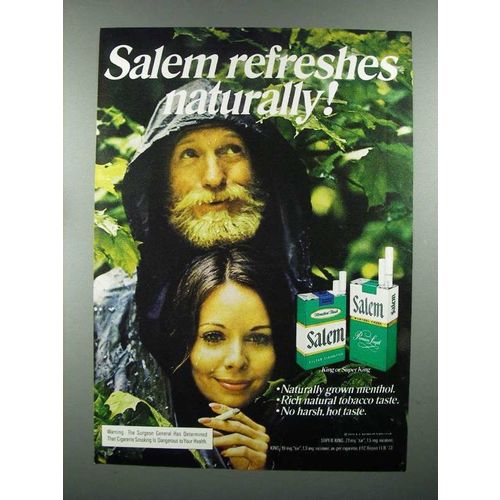 1973 Salem Cigarette Ad - Salem Refreshes