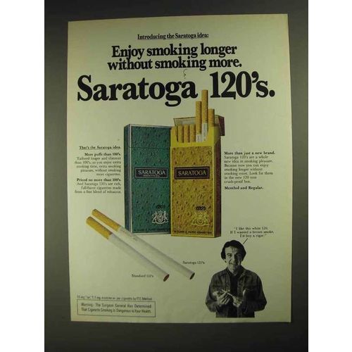 1975 Saratoga 120's Cigarettes Ad - Without Smoking More