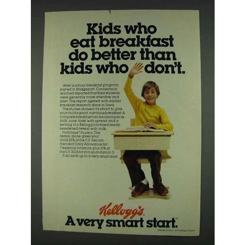 1978 Kellogg's Cereal Ad - Kids Who Eat Breakfast
