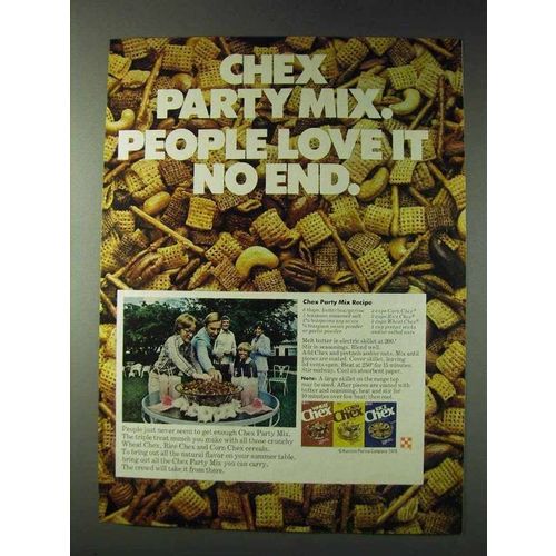 1978 Ralston Chex Cereal Ad - Party Mix People Love