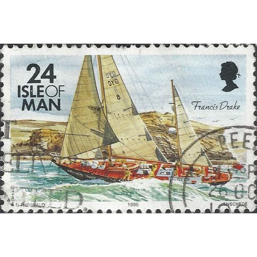 ISLE OF MAN, SHIP, Francis Drake, brown 1993, 24p, #2