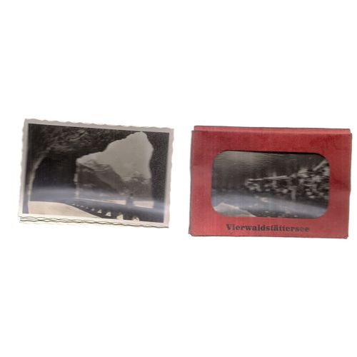 LAKE LUCERNE, SWITZERLAND. vintage set of small photos in a card wallet.. =