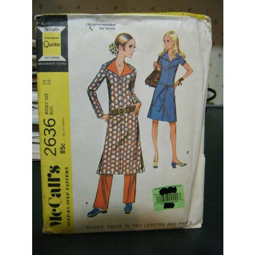 McCall's 2636 Misses Dress & Pants Pattern - Size 14 Bust 36
