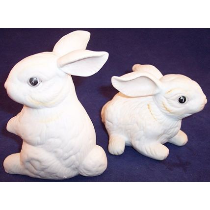 Vintage Pair of Bunny Rabbits, Wildlife Collection by Jonathon Byron Arnart 1982