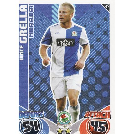 Match Attax 2010/2011 62 Vince Grella Blackburn Rovers