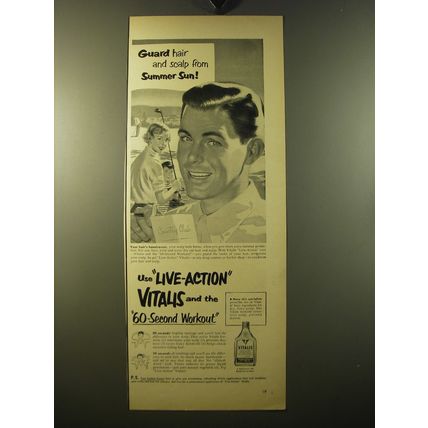 1950 Vitalis Hair Cream Ad - Guard hair and scalp from summer sun