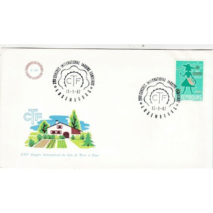 Luxembourg 1967 Family Gardens Congress FDC special cancel Unaddressed VGC
