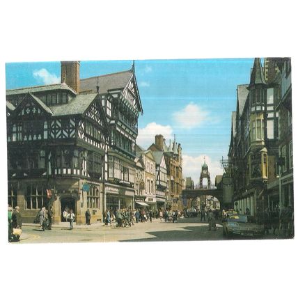 EASTGATE STREET, CHESTER, CHESHIRE. used postcard by J Salmon 1984 pm =